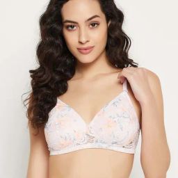 Clovia Pink Lace Work T-Shirt Bra-31