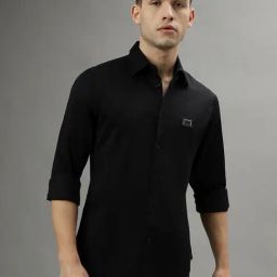 Iconic Men Solid Slim Fit Cotton Shirt-image-70