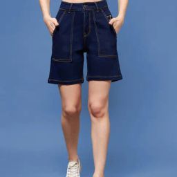 Miss Chase Blue Regular Fit Shorts-picture-39