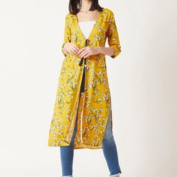 Miss Chase Women Yellow Printed Longline Shrug-34