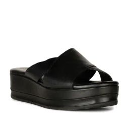 Naturalizer by Bata Women's KIARA Black Cross Strap Wedges-image-7