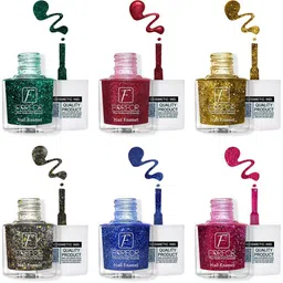 FORFOR Set of 6 Long Lasting Quick Dry Glitter Nail Polish - 5 ml each-22