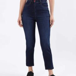 Iconic Navy Cotton Mid Rise Jeans-image-58