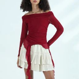 Showoff Red Regular Fit Top-12