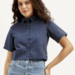 Levi's Navy Cotton Regular Fit Striped Shirt-picture-13