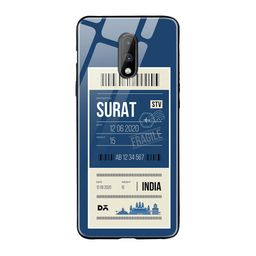 DailyObjects Blue & Beige Surat City Tag OnePlus 7 Glass Cover-11