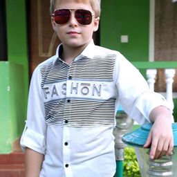 MashUp Boys Classic Spread Collar Typography Printed Cotton Casual Shirt-image-73