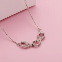 GIVA 92.5 Sterling Silver Heap of Love Necklace for Women-picture-2