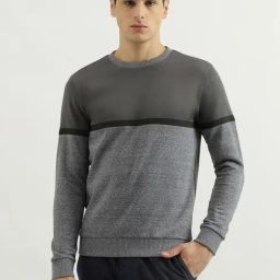 United Colors of Benetton Mid Grey Regular Fit Colour Block Sweatshirt-picture-13