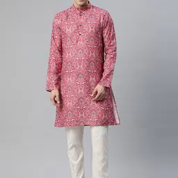 Luxrio Men Ethnic Motifs Printed Cotton Kurta-picture-14