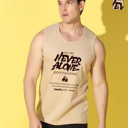 WOOSTRO Men Pack Of 2 Typography Sleeveless Printed Slim Fit T-shirt-image-42
