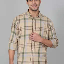 Cantabil Men Original Tartan Checks Opaque Checked Casual Shirt-image-36