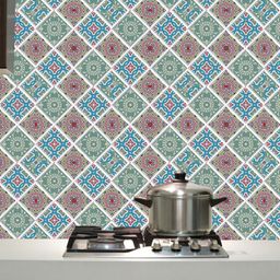 Jaamso Royals Green & Red Set of 10 Printed Self Adhesive 3D Wallpapers-22