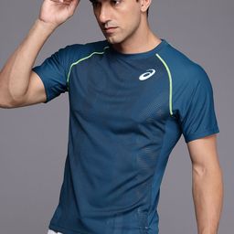 ASICS ACTIBREEZE Self Design Raglan Sleeves Slim Fit Tennis Sports T-shirt-image-94