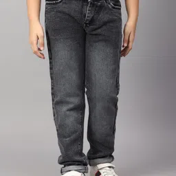 BAESD Boys Mid-Rise Dark Shade Light Fade Clean Look Cotton Jeans-51