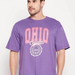 CLUB YORK Men Dark Purple Printed Round Neck T-shirt-picture-30