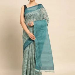 SHANVIKA Blue Cotton Printed Saree Without Blouse-picture-27