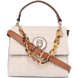 Aldo Beige Quilted Medium Satchel Handbag-image-49