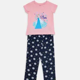 Pantaloons Junior Pink & Navy Printed Top with Pants-image-33