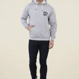 Weardo Grey Solid Hooded Sweatshirt-image-55