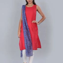 Aurelia Blue Floral Print Stole-25