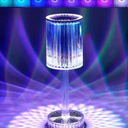 Homesake Clear Plastic 16 Color Changing Crystal Diamond Table Lamp with Remote Control-20