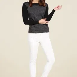 Campus Sutra Charcoal Textured Sweatshirt-image-93