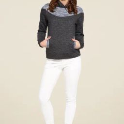Campus Sutra Charcoal Textured Hoodie-image-96