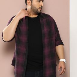 Sztori Plus Size Checked Pure Cotton Shirt-image-16