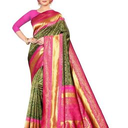 VILLE FASHION Ethnic Motifs Zari Kanjeevaram Saree-image-78