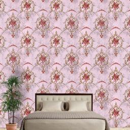 Jaamso Royals Pink Damas Self Adhesive Removable Wallpaper-200 CM X 45 CM )-image-31