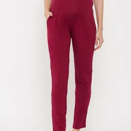 Clovia Women Chic Basic Pure Cotton Maternity Lounge Pants-image-30