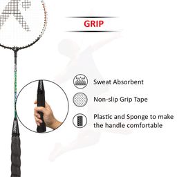 Hipkoo Sports Toofani Aluminum Badminton Complete Racquets Set | 4 Wide Body Rackets with Cover, 3 Shuttlecocks and Net | Ideal for Beginner | Lightweight & Sturdy (Multicolour, Set of 4) image 5
