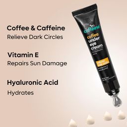 mcaffeine Coffee Under Eye Cream Gel for Dark Circles, Puffiness & Fine Lines | 94% Users Saw Reduced Dark Circles | with Built-In Cooling Massage Applicator | Vitamin E for Puffiness - 15 Gm image 4