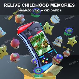 VikriDA Handheld Retro Video Games for Kids X7M 500-in-1 Retro Game Console TV Compatibility Rechargeable Gamepad (Pack of 1) (X7M Video Game),Multicolor image 5