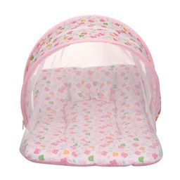 AMARDEEP Toddler Mosquito and Insect Protection Net/Mattress Pink Teddy Print 70 * 40 cms image 1