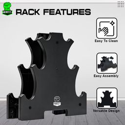 raw fit RAWFIT Fitness Dumbbell Weight Stand, Home and Gym Dumbbell Stand for Strength Training, Compact and Easy to Use, Dumbbell Rack (Without Dumbbells) image 4