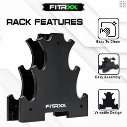 Fitrxx Fitness Dumbbell Weight Stand, Home and Gym Dumbbell Stand for Strength Training, Compact and Easy to Use, Dumbbell Rack (Without Dumbbells) image 2