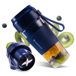 Wonderchef Nutri-Cup Portable Blender | USB Charging | Smoothie Maker | SS Blades | Battery Operated Rechargeable Blender | 300ml | Compact Size | Blue in Built jar image 1