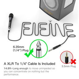 fifine technology Karaoke Microphone,Fifine Dynamic Vocal Microphone for Speaker,Wired Handheld Mic with On/Off Switch and14.8ft Detachable Cable.(K6) image 3