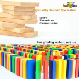 toy imagine Toy ImagineTM 480 pcs Colorful Wooden Domino Block Set for Kids Educational and Learning Activity Game Play | Helps in Skill Development and Color Recognition (12 Colors) image 3