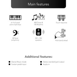 Casio CTK-3500 61-Key Portable Keyboard, Black image 2