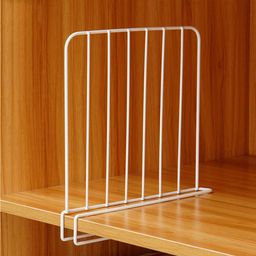 Go Hooked Coated Iron Racks Closet Shelf Organiser Shelf Partitions Shelf Separators Shelf Dividers White Durable Sturdy Space Saving Versatile Heavy Duty Efficient Compact Organize Pack of 3 image 2