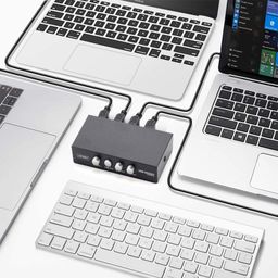 Storin Printer Sharing USB Switch 4 Ports USB 2.0 Selector Switch Box for 4 PC Share 1 USB Device Printer PC Computer Scanner Etc. Black image 2