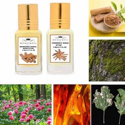 menjewell The Refreshing Sandal Wood & Chandan-E-Khaas Attar, 5 Ml (Pack Of 2) image 3