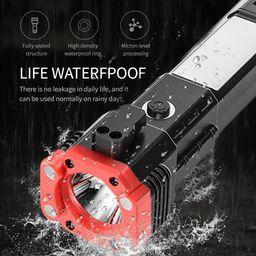 OURUNIK Multi-Function LED Emergency Torch, Rechargeable inbuilt Power Bank, Glass Breaker, Seatbelt Cutter, Magnetic Base. image 4