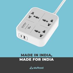 Stuffcool ChargeCube 30 Mini Surge Protector with 3 AC Ports and 30W Dual Port Type C PD PPS Output with Super Fast Charging, Charging iPhones 50% in 30 mins, Charges MacBook Air image 5
