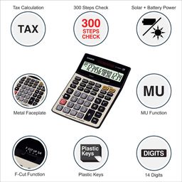 Casio DJ-240D Plus 300 Steps Check and Correct Premium Desktop Calculator with Metallic faceplate & Bigger Screen/Keys (14 Digit) image 2