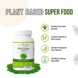 Attar Ayurveda Moringa Tablets 120 Tablets, 500 mg each | Drumstick Leaf Tablets | Pure and Natural, Highly Nutritious image 3