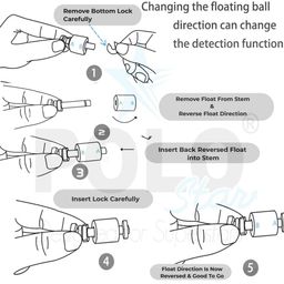 polostar Polo Star Magnetic Float Sensor Switch for Liquid Water Level Controller | Water Tank | Top Mount | Vertical Mount | 2 Meter Wire with Weight | with Reversable NO – NC ( Pack of 2) image 4